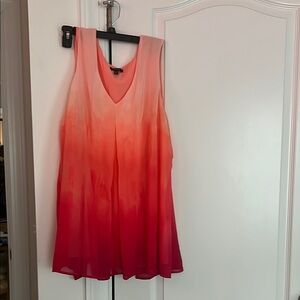 Apt. 9 Orange and Pink Asymmetrical Sleeveless Tunic